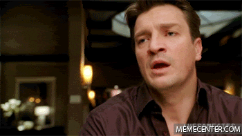 Nathan Fillion looks utterly baffled and speechless by the stupidity on display here